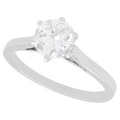 Retro French 1.13 Carat Diamond Solitaire Engagement Ring in White Gold