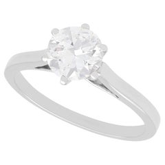 Französischer Verlobungsring aus Weißgold mit 1,13 Karat Diamant Solitär, Vintage
