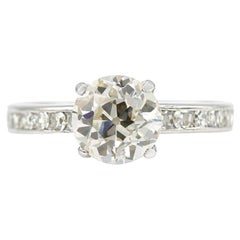 Retro GIA Certified 1.49ct. Diamond Engagement Ring L VS2 in Platinum