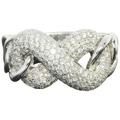 Pave Diamond Gold Infinity Love Knot Ring 8