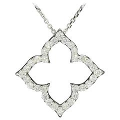 Diamond Gold Clover Flower Cut Out Pendant