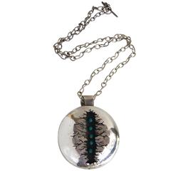 Rare Mildred Ball Enamel Sterling Silver Handmade Necklace