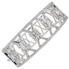 Mindi Mond NY Clarity Lattice Diamond 18k Gold Cuff Bracelet