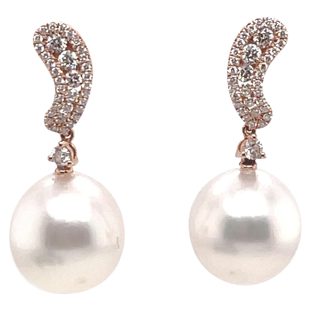 18k Rose Gold South Sea Pearl Drop Earrings