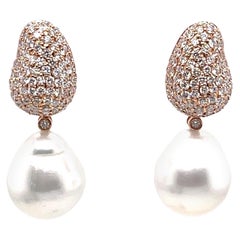 18k Rose Gold South Sea Pearl Drop or Stud Detachable Earring