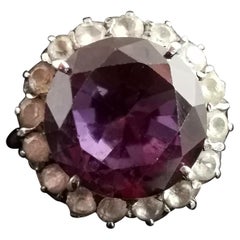9 Karat Roségold Cluster-Ring mit Farbwechsel von Saphir und Paste