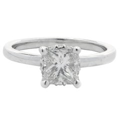 14 Karat White Gold 0.78ct Princess Cut Diamond Engagement Ring