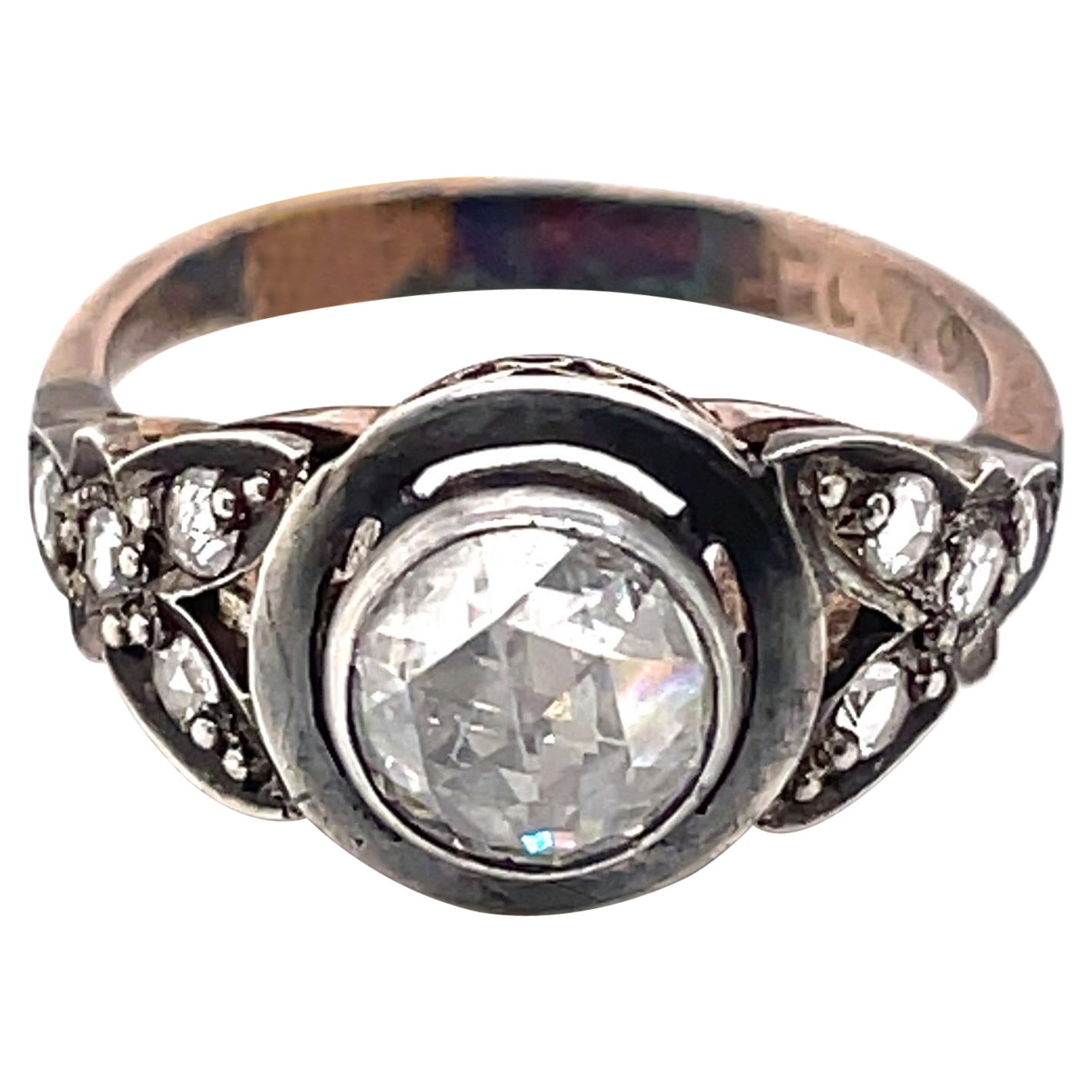 Vintage Victorian Style Apx 1ct Carat Rose Cut Diamond Ring