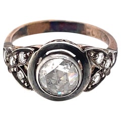 Antique Victorian Style Apx 1ct Carat Rose Cut Diamond Ring