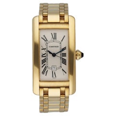 Montre pour homme Cartier Tank Americaine W26035K2 /1725 en or jaune 18 carats