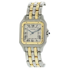Large Cartier Panthere 8395 18K Yellow Gold Stainless Steel Watch