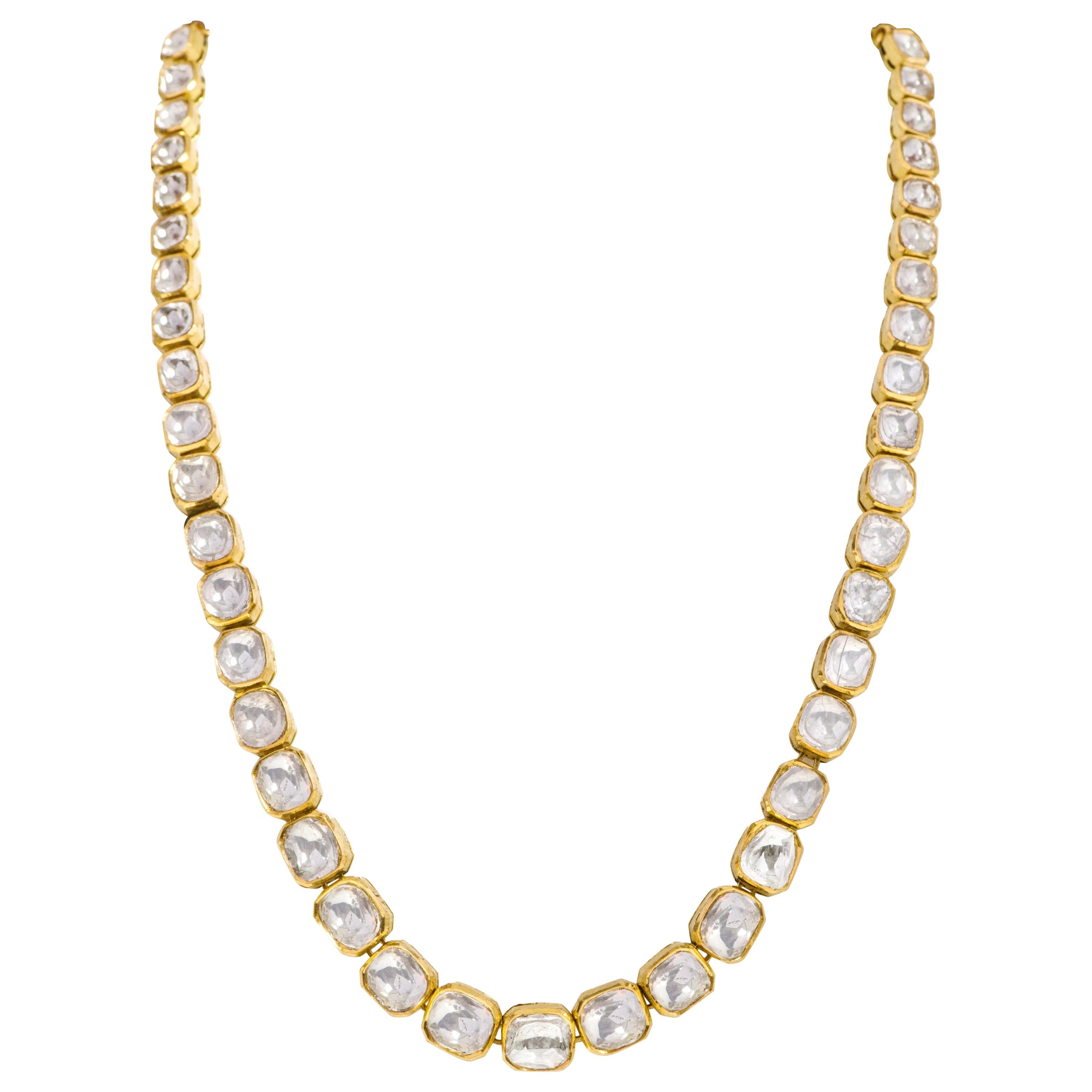 18 Karat Gold 14.13 Carats Diamond Necklace Handcrafted with Multi-Color Enamel