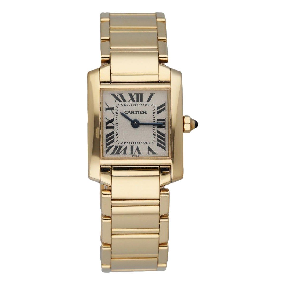 Cartier Tank Francaise 1820 Yellow Gold Ladies Watch For Sale
