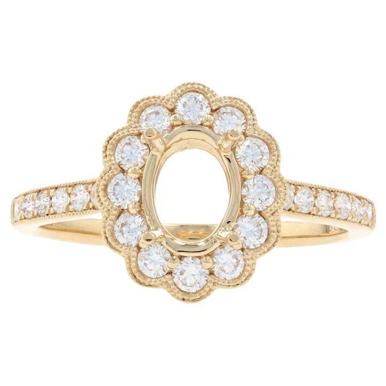 Tiffany and Co. 18 Karat Yellow Gold and Platinum Setting Semi Mount