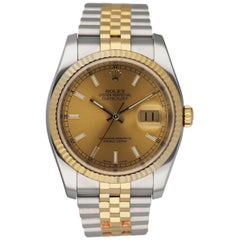 Rolex Datejust 116233 18K Yellow Gold & Stainless Steel Men's Watch Box & Papers