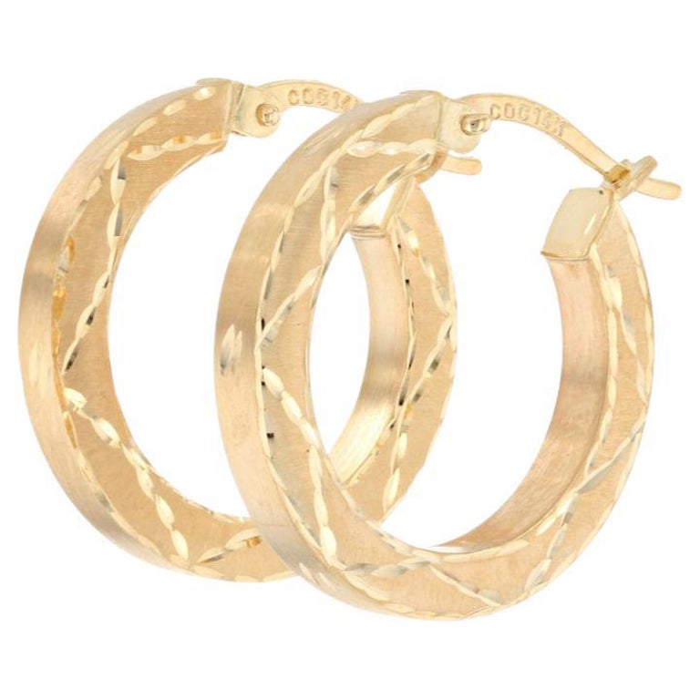 Solid silver hoop earrings medium flow square to triangle for sale at