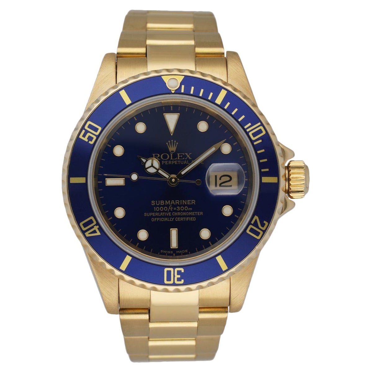 Rolex Submariner 16618 18K Yellow Gold Men's Watch