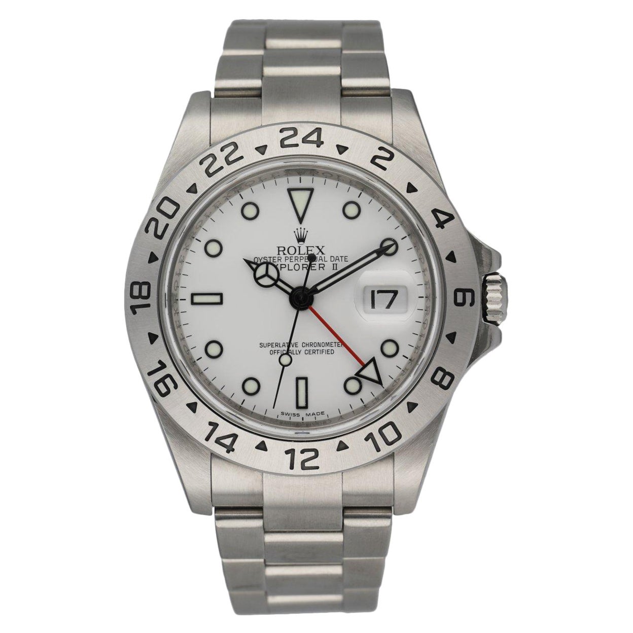Rolex Explorer II 16570 Engraved Rehaut Men's Watch