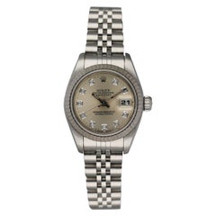 Vintage Rolex Datejust 69174 Diamond Dial Ladies Watch Box & Papers