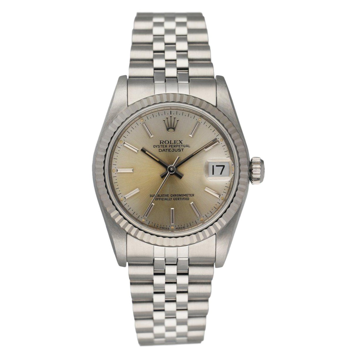 Rolex Stainless Steel Midsize Oyster Perpetual Datejust Watch at 1stDibs