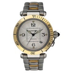 Cartier Pasha 2378 18K Yellow Gold & Stainless Steel Men's Watch Full Set