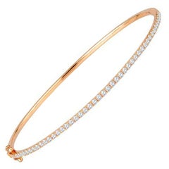 Bracciale in oro rosa 18k con diamanti rotondi taglio brillante 0,80ctw