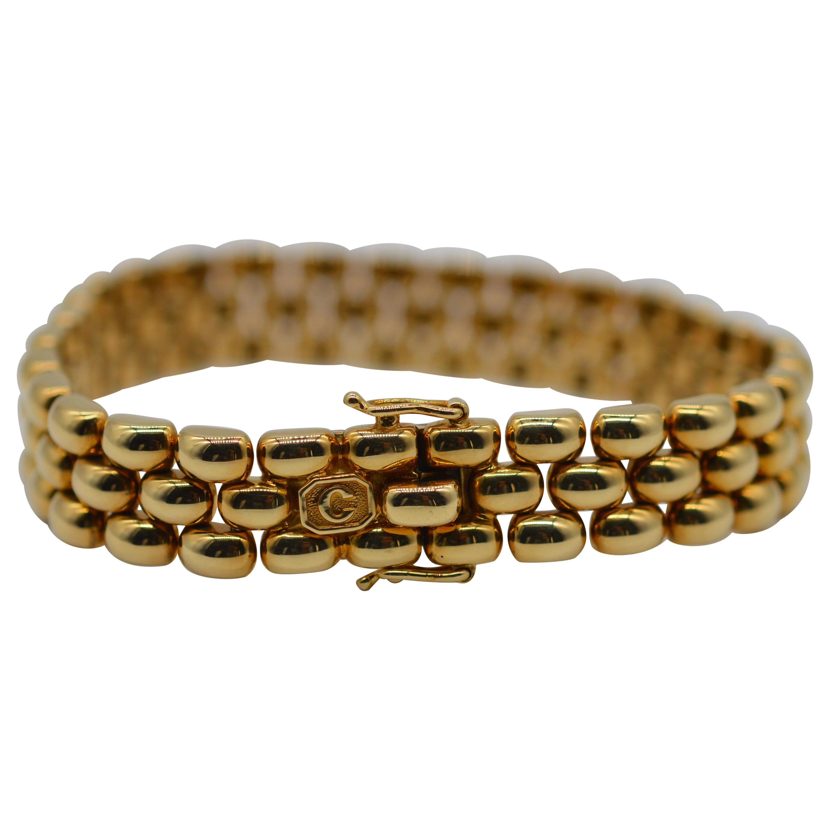 Chopard Gstaad 18K Yellow Gold Link Bracelet Unworn For Sale