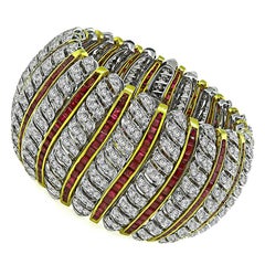 Bracelet bicolore en rubis 36,83 carats et diamants 19,57 carats