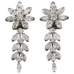Van Cleef 
Arpels Diamond Gold Platinum Day Night Earpendants