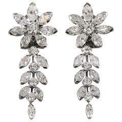 Van Cleef & Arpels Diamond Gold Platinum Day Night Earpendants