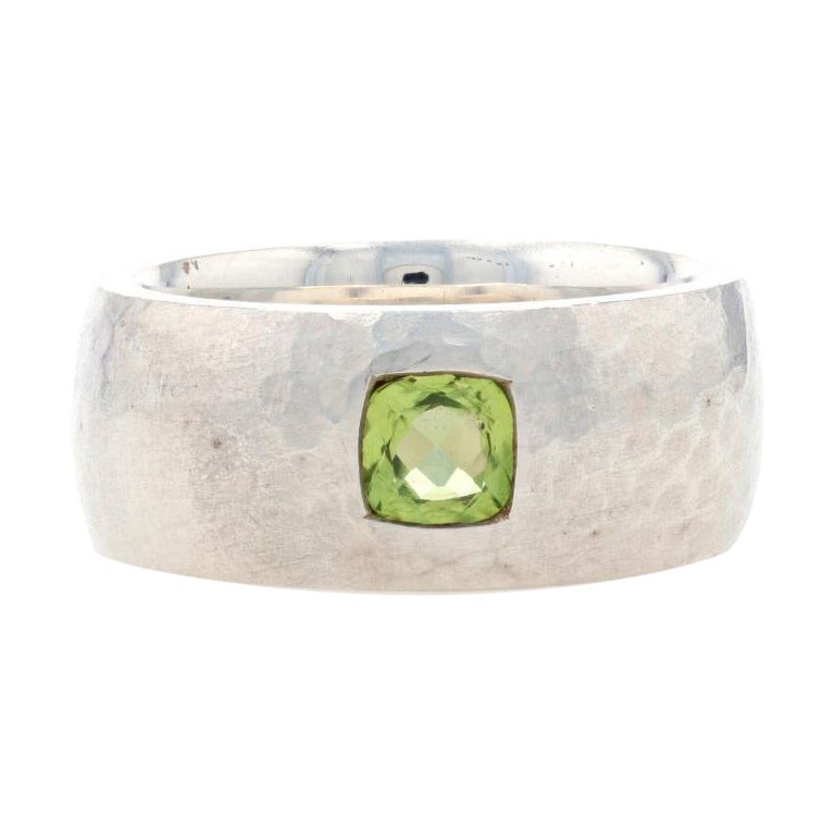 New Bastian Inverun Peridot Ring Hammered Sterling Silver 7.25-7.5 Statement For Sale
