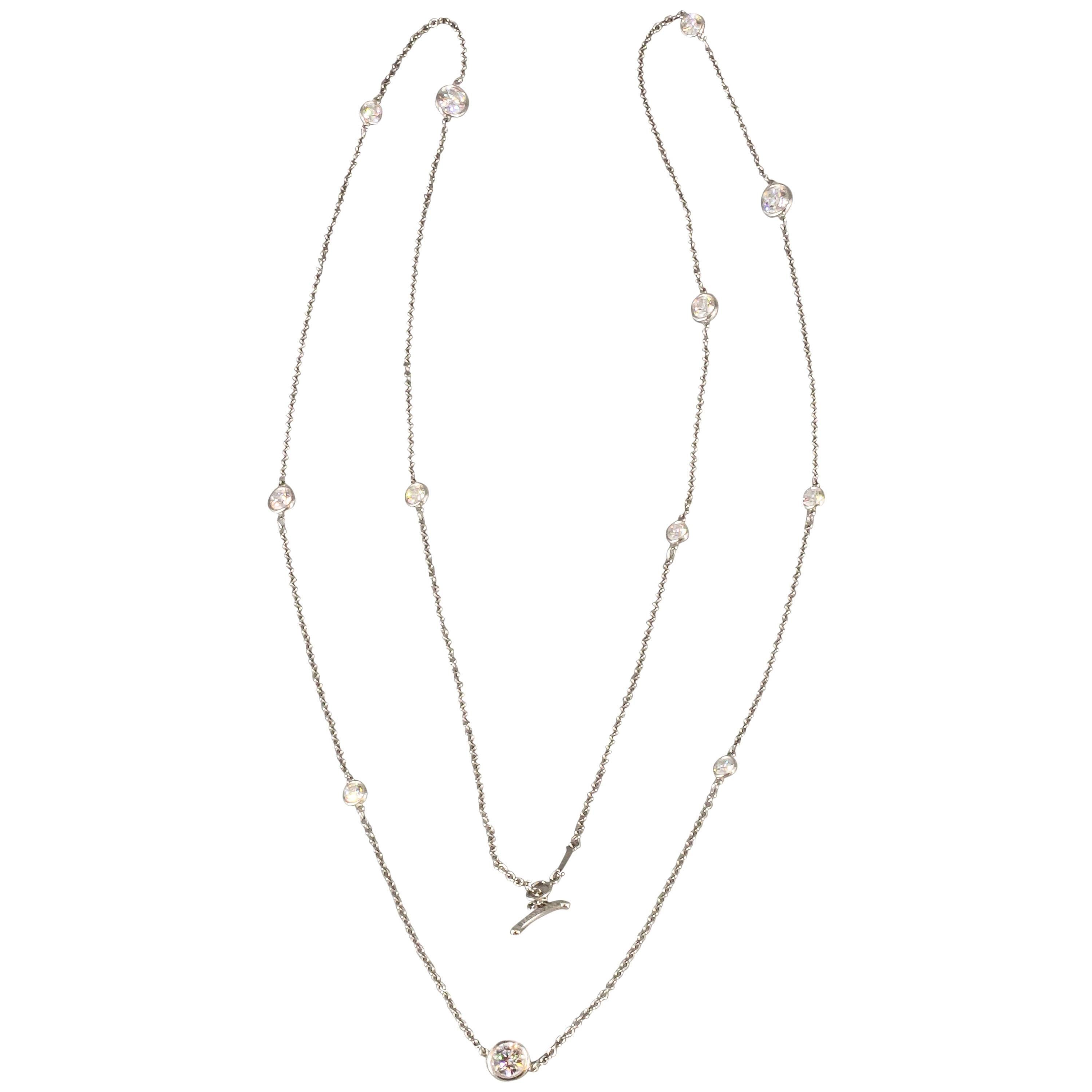 Tiffany & Co. Elsa Peretti Diamond Platinum Diamonds By Yard Necklace