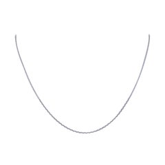 Vintage Diamond Cut Cable Chain Necklace, 14k White Gold Lobster Claw Clasp