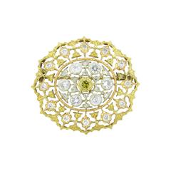 Buccellati Gorgeous Diamond Gold Brooch Pin 9
