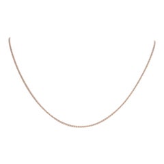 Vintage Wheat Chain Necklace, 14k Rose Gold Italian Women's Gift