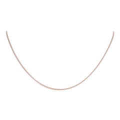 Vintage Wheat Chain Necklace, 14k Rose Gold Lobster Claw Clasp Women's