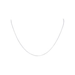 Vintage New Women's Diamond Cut Cable Chain Necklace, 14k White Gold