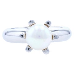 Nuovo anello Bastian Inverun, solitario di perle d'acqua dolce in argento sterling 7,5-7,75