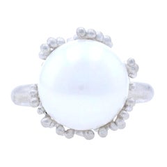 Bastian Inverun Freshwater Pearl Ring Brushed Sterling Silver Statement