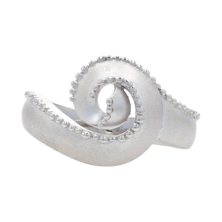 New Bastian Inverun Swirl Ring, Brushed Sterling Silver Statement For Sale
