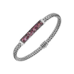 John Hardy Chain Station with Mixed Pink Tourmaline Bracelet BBS902364SNPMPTM
