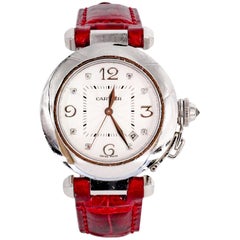Retro Cartier Ladies White Gold Diamond Pasha Automatic Wristwatch