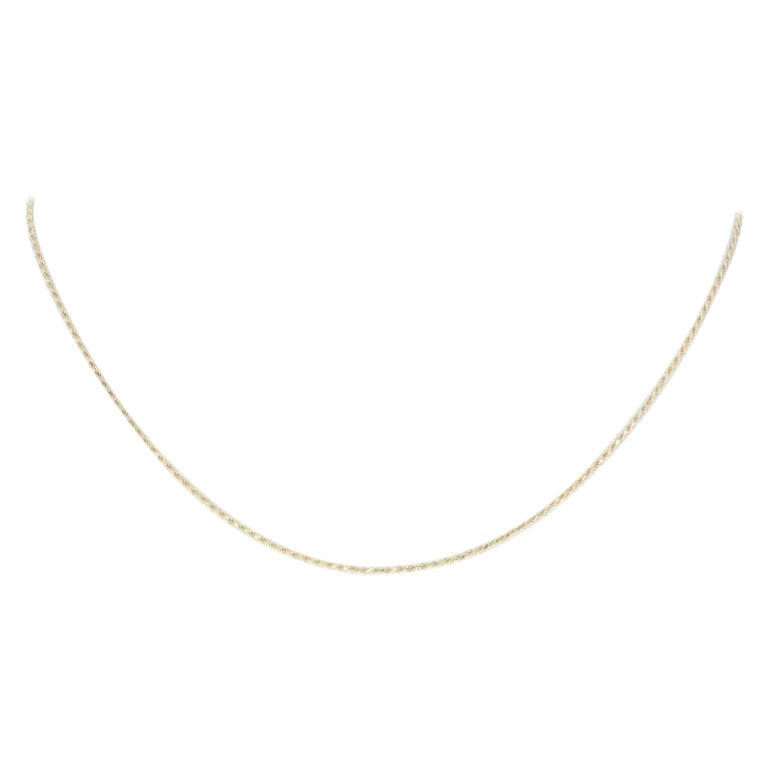 Necklace Vintage 14 Karat Yellow Gold Rope Chain Turquoise