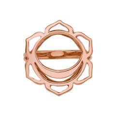 Bague de yoga artisanale en or 14 carats avec le chakra Sacral du sexe Svadhisthana