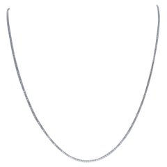 White Gold Diamond Cut Snake Chain Necklace, 14k Lobster Claw Clasp
