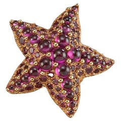 Used Pomellato Starfish Sirene Ring in Rose Gold 18K with Garnet and Rhodolites