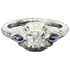 Gabriel & Co. Sapphire Diamond Gold Ring