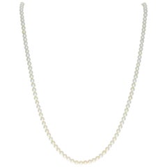 White Gold Cultured Pearl Strand Necklace, 8k Fishhook Clasp