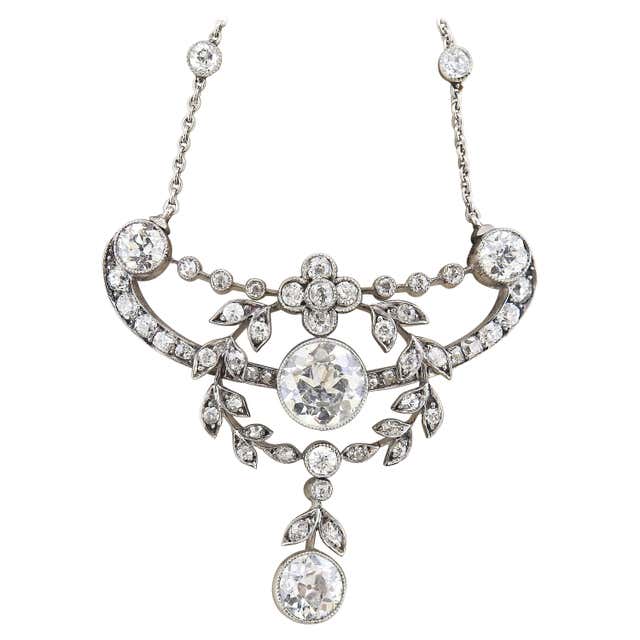 Edwardian Sapphire Diamond Platinum Pendant or Brooch For Sale at 1stDibs