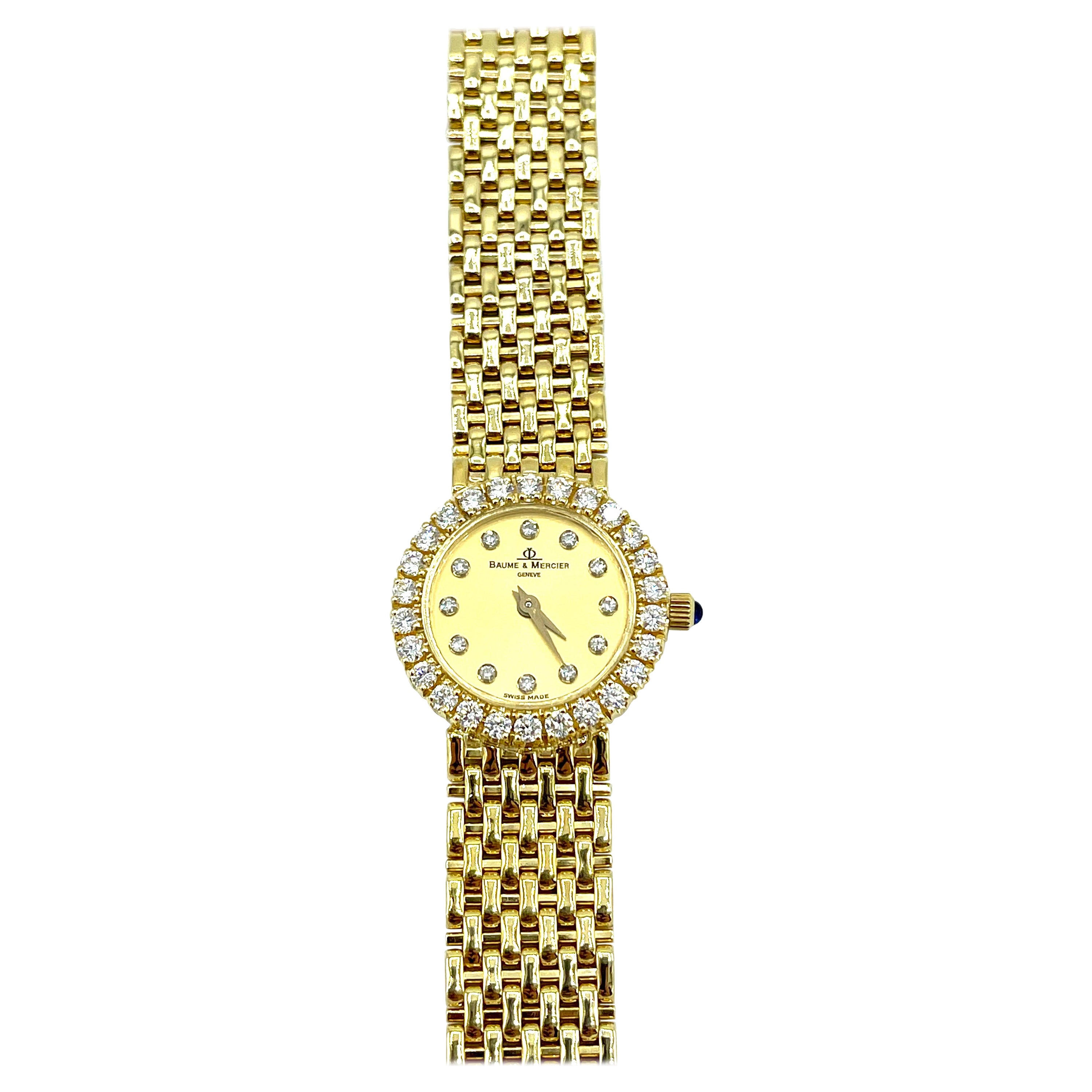 Ladies Baume & Mercier Diamond and 18K Yellow Gold Quartz Watch
